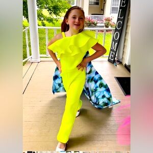 Stunning custom pageant, runway, fun fashion girls size 10 yellow